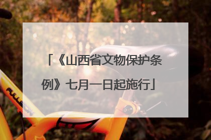 《山西省文物保护条例》七月一日起施行