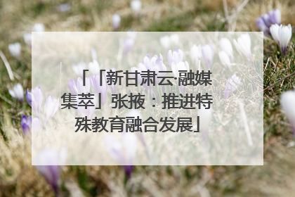 「新甘肃云·融媒集萃」张掖：推进特殊教育融合发展
