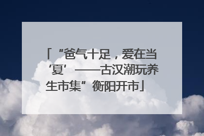 “爸气十足，爱在当‘夏’——古汉潮玩养生市集”衡阳开市