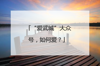 “爱武城”大众号，如何爱？