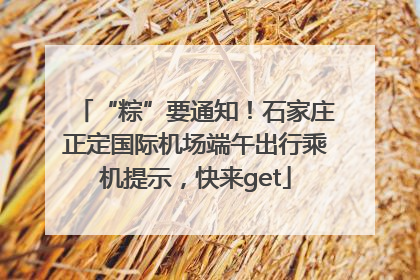 “粽”要通知！石家庄正定国际机场端午出行乘机提示，快来get