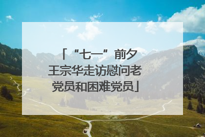 “七一”前夕 王宗华走访慰问老党员和困难党员