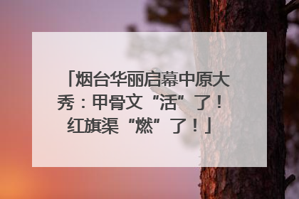 烟台华丽启幕中原大秀：甲骨文“活”了！红旗渠“燃”了！