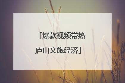 爆款视频带热庐山文旅经济