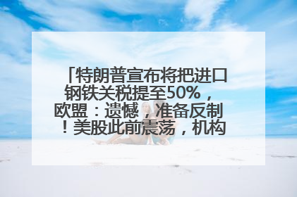 特朗普宣布将把进口钢铁关税提至50%，欧盟：遗憾，准备反制！美股此前震荡，机构：美元正进入熊市