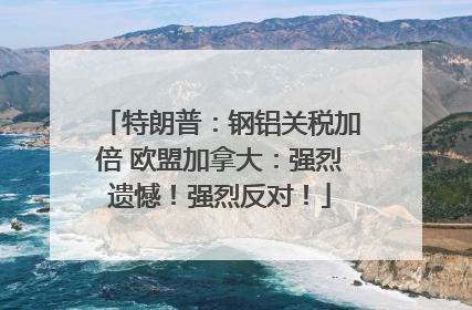 特朗普：钢铝关税加倍 欧盟加拿大：强烈遗憾！强烈反对！