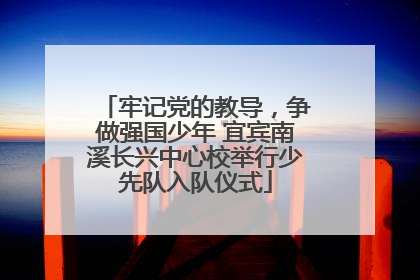 牢记党的教导，争做强国少年 宜宾南溪长兴中心校举行少先队入队仪式