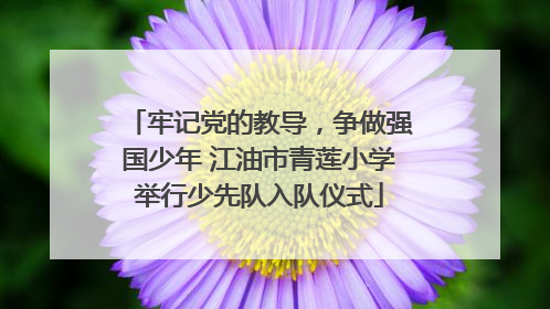 牢记党的教导，争做强国少年 江油市青莲小学举行少先队入队仪式
