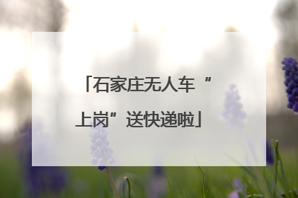石家庄无人车“上岗”送快递啦
