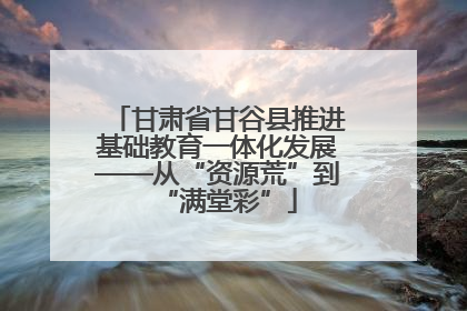 甘肃省甘谷县推进基础教育一体化发展——从“资源荒”到“满堂彩”