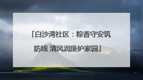 白沙湾社区：粽香守安筑防线 清风润廉护家园