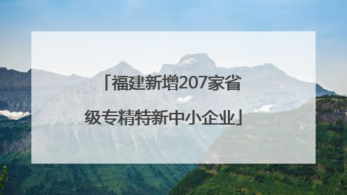 福建新增207家省级专精特新中小企业
