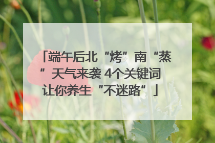 端午后北“烤”南“蒸”天气来袭 4个关键词让你养生“不迷路”