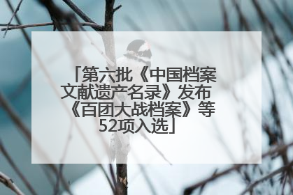 第六批《中国档案文献遗产名录》发布《百团大战档案》等52项入选