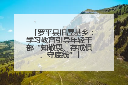 罗平县旧屋基乡：学习教育引导年轻干部“知敬畏、存戒惧、守底线”