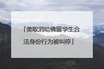 美取消哈佛留学生合法身份行为被叫停