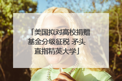 美国拟对高校捐赠基金分级征税 矛头直指精英大学