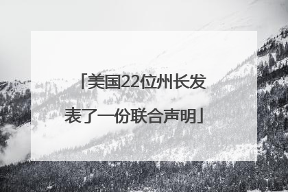 美国22位州长发表了一份联合声明