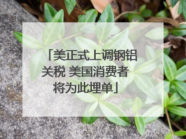 美正式上调钢铝关税 美国消费者将为此埋单