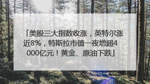 美股三大指数收涨，英特尔涨近8%，特斯拉市值一夜增超4000亿元！黄金、原油下跌