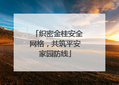织密金桂安全网格，共筑平安家园防线