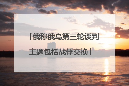 俄称俄乌第三轮谈判主题包括战俘交换