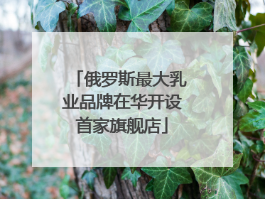俄罗斯最大乳业品牌在华开设首家旗舰店