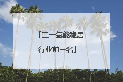 三一氢能稳居行业前三名