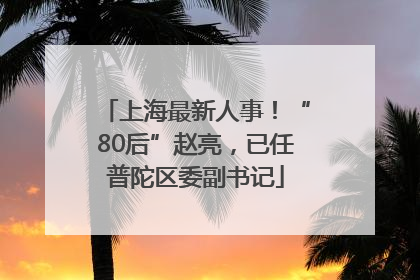 上海最新人事！“80后”赵亮，已任普陀区委副书记