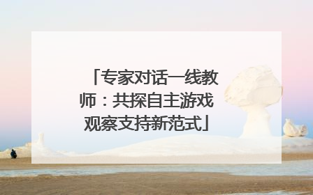 专家对话一线教师：共探自主游戏观察支持新范式