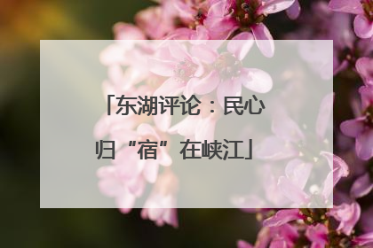 东湖评论：民心归“宿”在峡江