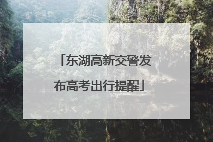 东湖高新交警发布高考出行提醒