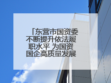 东营市国资委不断提升依法履职水平 为国资国企高质量发展提供坚实保障
