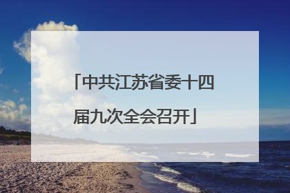 中共江苏省委十四届九次全会召开