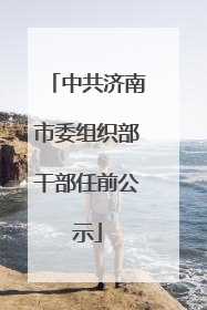 中共济南市委组织部干部任前公示