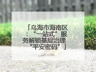 乌海市海南区：“一站式”服务解锁基层治理“平安密码”
