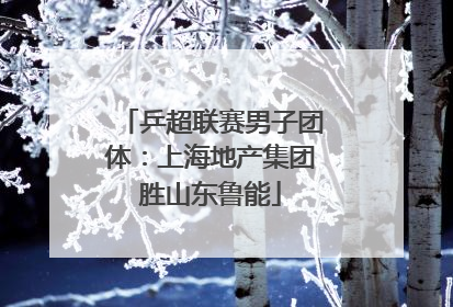 乒超联赛男子团体：上海地产集团胜山东鲁能