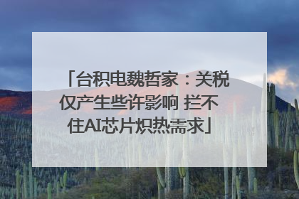 台积电魏哲家：关税仅产生些许影响 拦不住AI芯片炽热需求