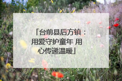 台前县后方镇：用爱守护童年 用心传递温暖