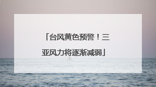 台风黄色预警！三亚风力将逐渐减弱