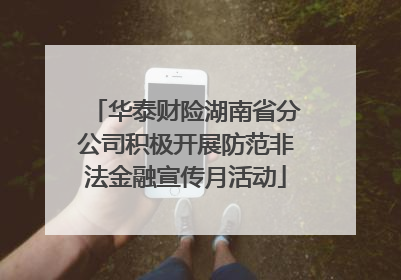 华泰财险湖南省分公司积极开展防范非法金融宣传月活动