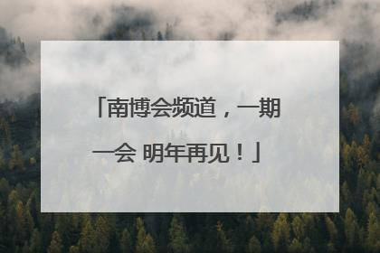 南博会频道，一期一会 明年再见！