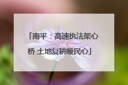 南平：高速执法架心桥 土地复耕暖民心
