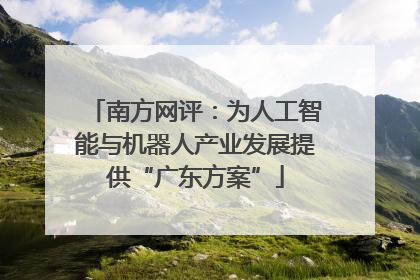 南方网评：为人工智能与机器人产业发展提供“广东方案”