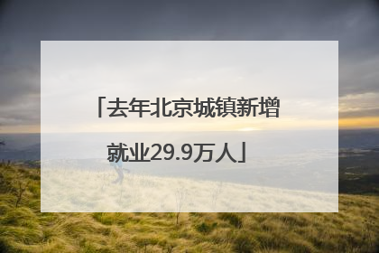 去年北京城镇新增就业29.9万人