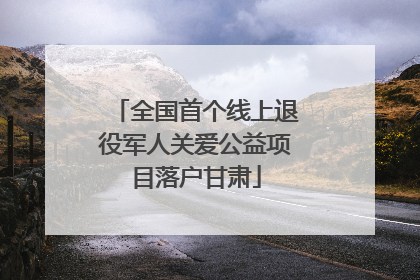 全国首个线上退役军人关爱公益项目落户甘肃