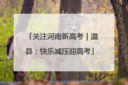 关注河南新高考｜温县：快乐减压迎高考