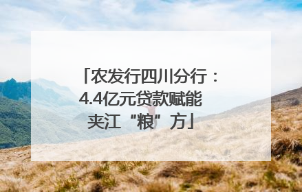 农发行四川分行：4.4亿元贷款赋能夹江“粮”方