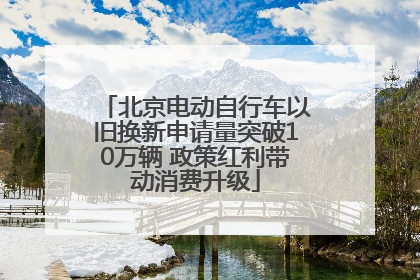 北京电动自行车以旧换新申请量突破10万辆 政策红利带动消费升级