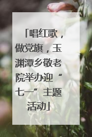 唱红歌，做党旗，玉渊潭乡敬老院举办迎“七一”主题活动